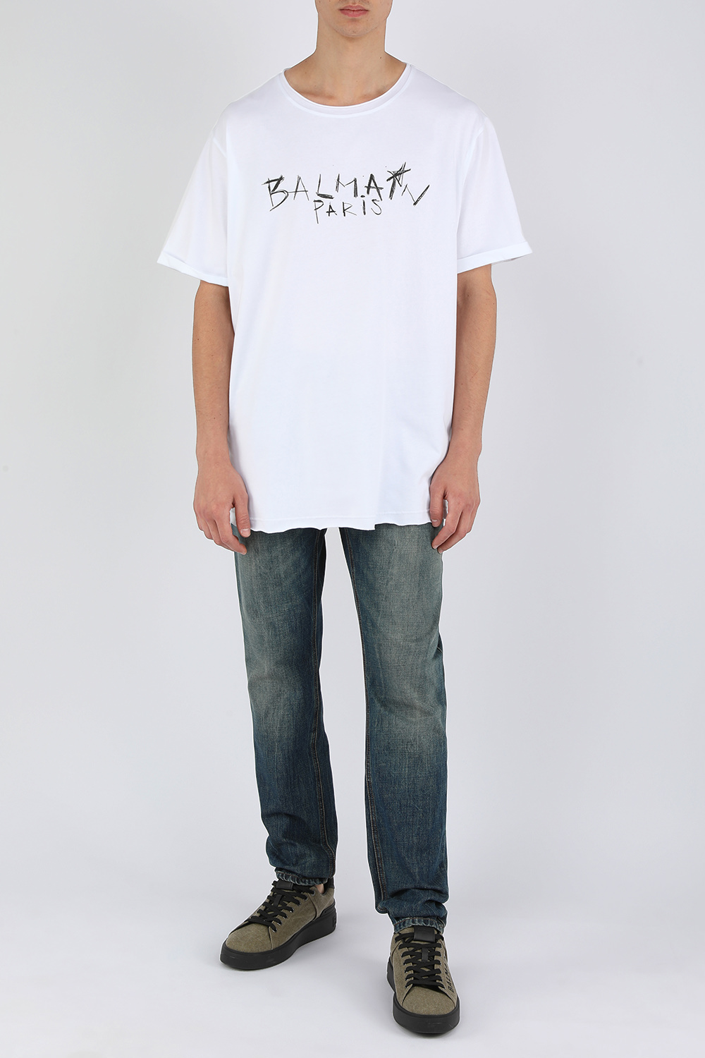 חולצת טי קצרה עם לוגו בלמיין משורטט